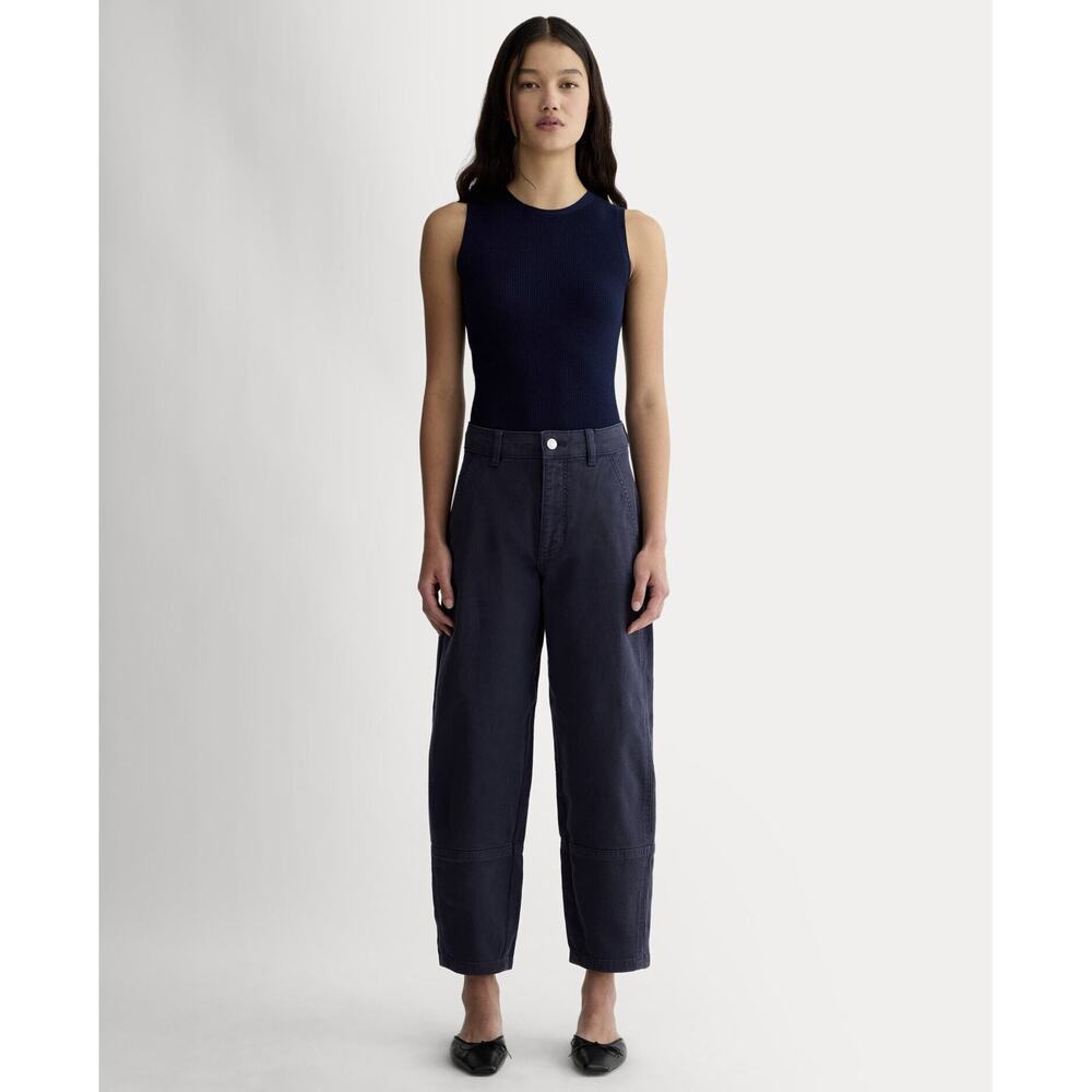 Everlane Women's Utility Barrel Pant in Navy, Size 8, Cotton/Twill